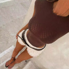 Women's Breathable Crop Top with Mesh Details