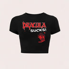 Women's Crop T-Shirt with Retro Phone Design