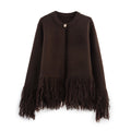 Elegant Cardigan with Fringe Details
