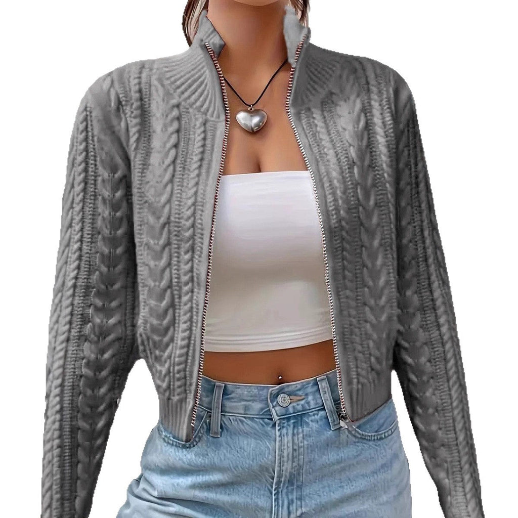 Women's Designer Cardigan with Cable Knit Pattern
