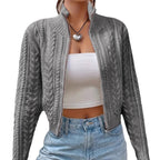 Women's Designer Cardigan with Cable Knit Pattern