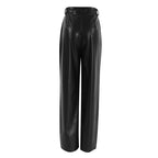 Women's Elegant Wide-Leg Faux Leather Pants
