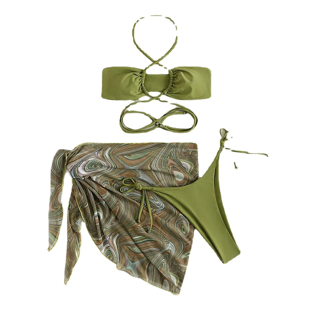 Women's Bandeau Bikini with Lace-Up Details