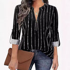 Women's Casual Blouse with Stylish Stripe Pattern