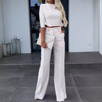 Women's Elegant and Modern Two-Piece Set with Wide Leg Pants