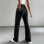 Elegant and Comfortable High-Waisted Ribbed Trousers
