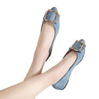 Women's Ballet Flats with Elegant Decorative Buckle