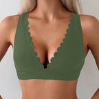 Women's Swim Top with Curved Neckline