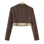 Women's Cropped Blazer and Pants Ensemble