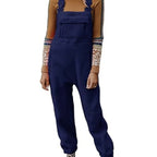 Women's Fluffy Overall with Adjustable Straps and Pockets