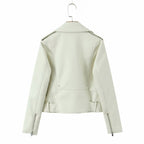 Women's Biker Jacket with Buckle Closure