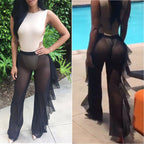 Women's Pull-On Boho Pants with Ruffles