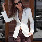 Women's Elegant Tailored Blazer with Knot Closure