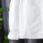 Women's Blouse with Ruffle Details and Puff Sleeves