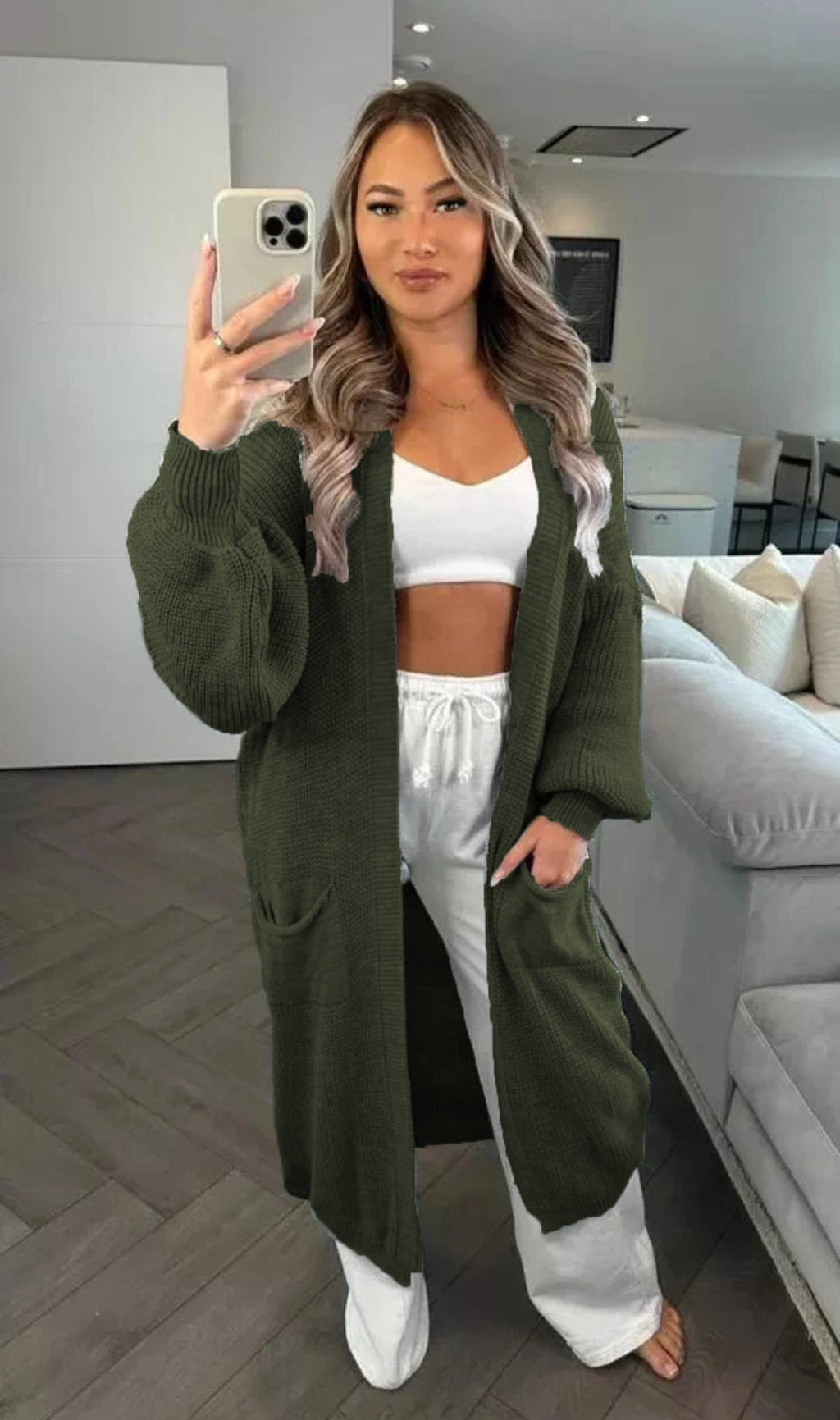 Women's Casual Knit Coat with Deep Pockets