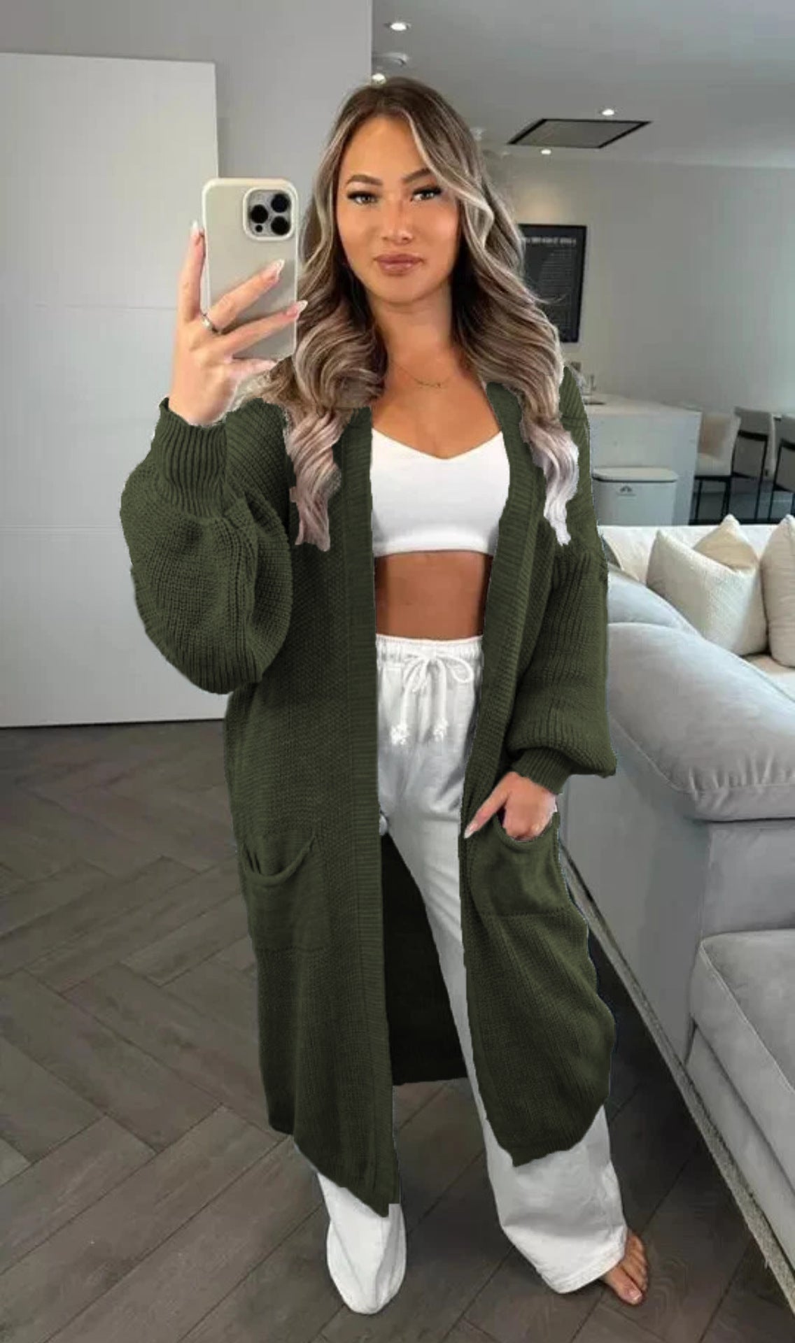 Women's Casual Knit Coat with Deep Pockets