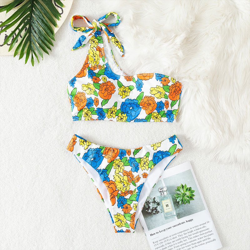 Women's Floral Asymmetrical Bikini