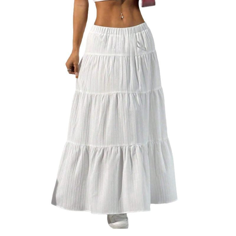 Women's Tiered Maxi Skirt with Elastic Waistband
