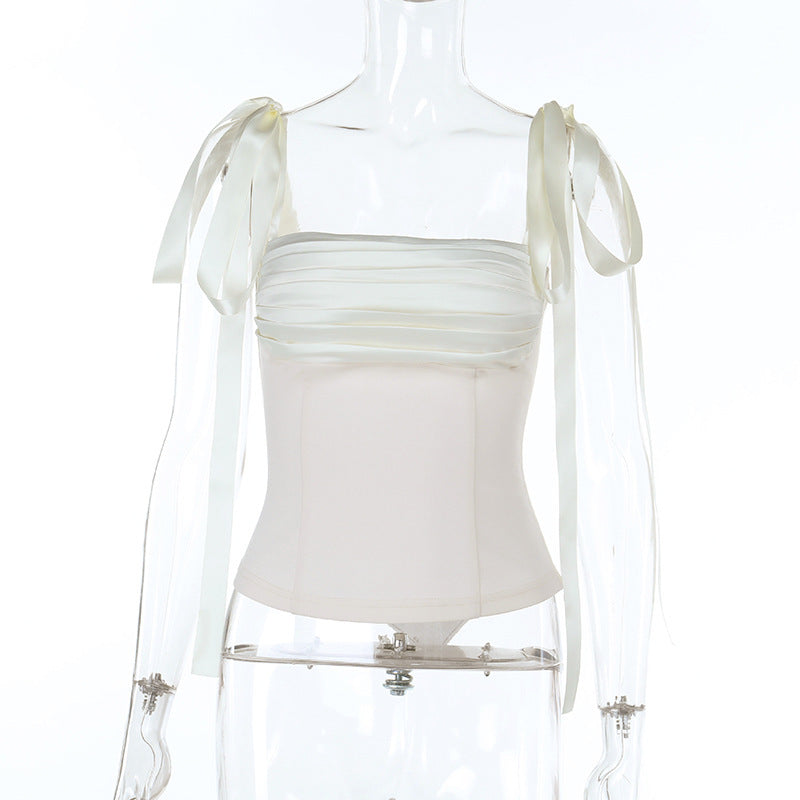 Women's Bandeau Top with Fine Ruffle Details