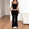 Women's Casual Sportswear with Shaping Top and Wide Pants