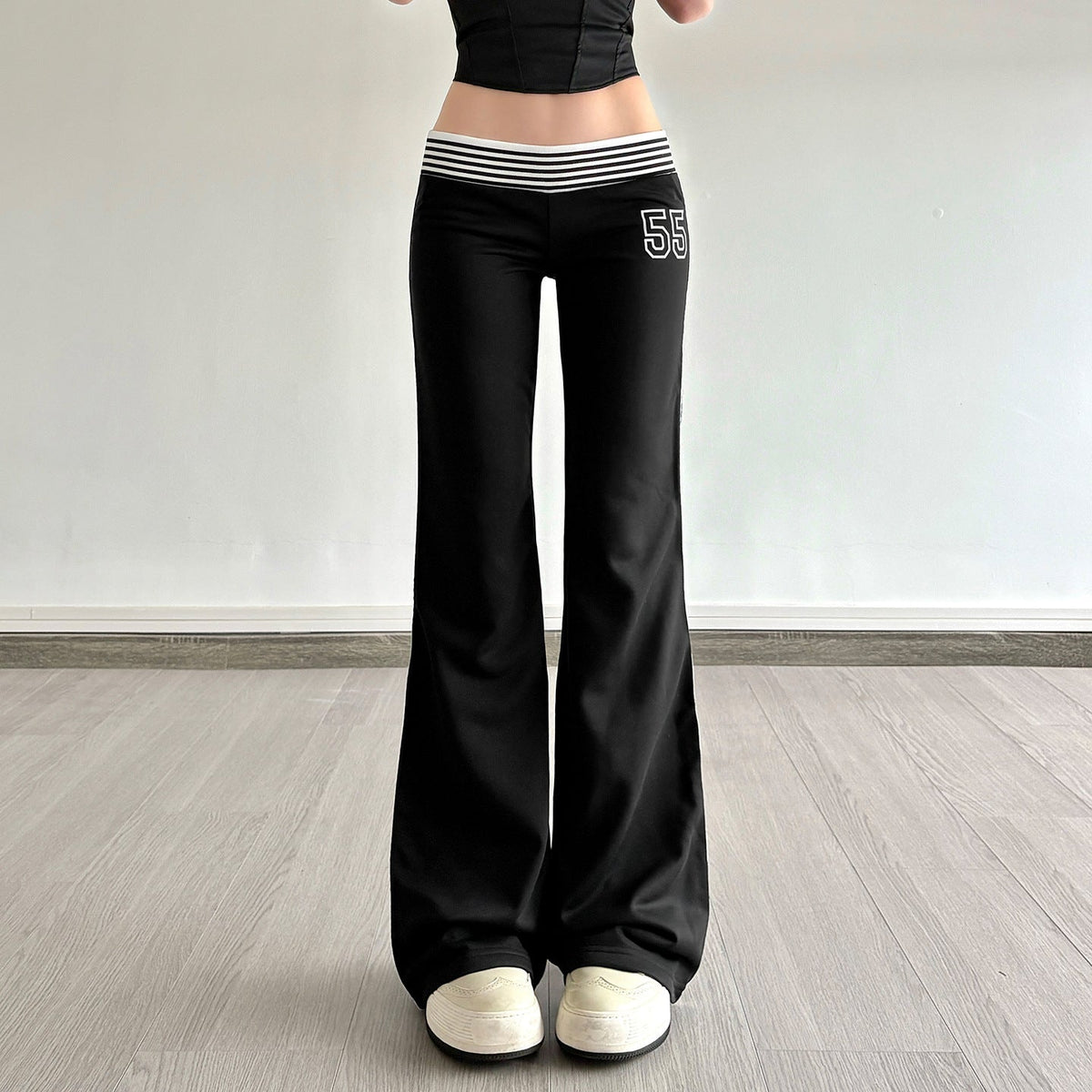 Women's Flared Joggers with Side Stripes