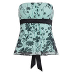 Women's Floral Bandeau Top with Adjustable Belt