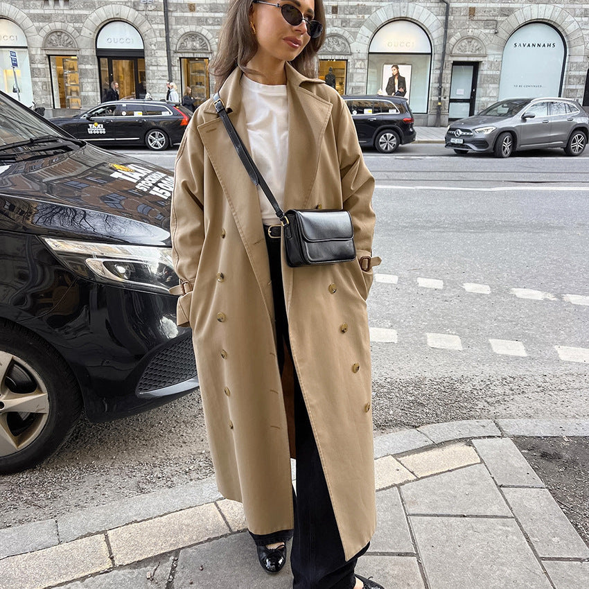 Elegant Trench Coat with Quality Craftsmanship and Loose Cut