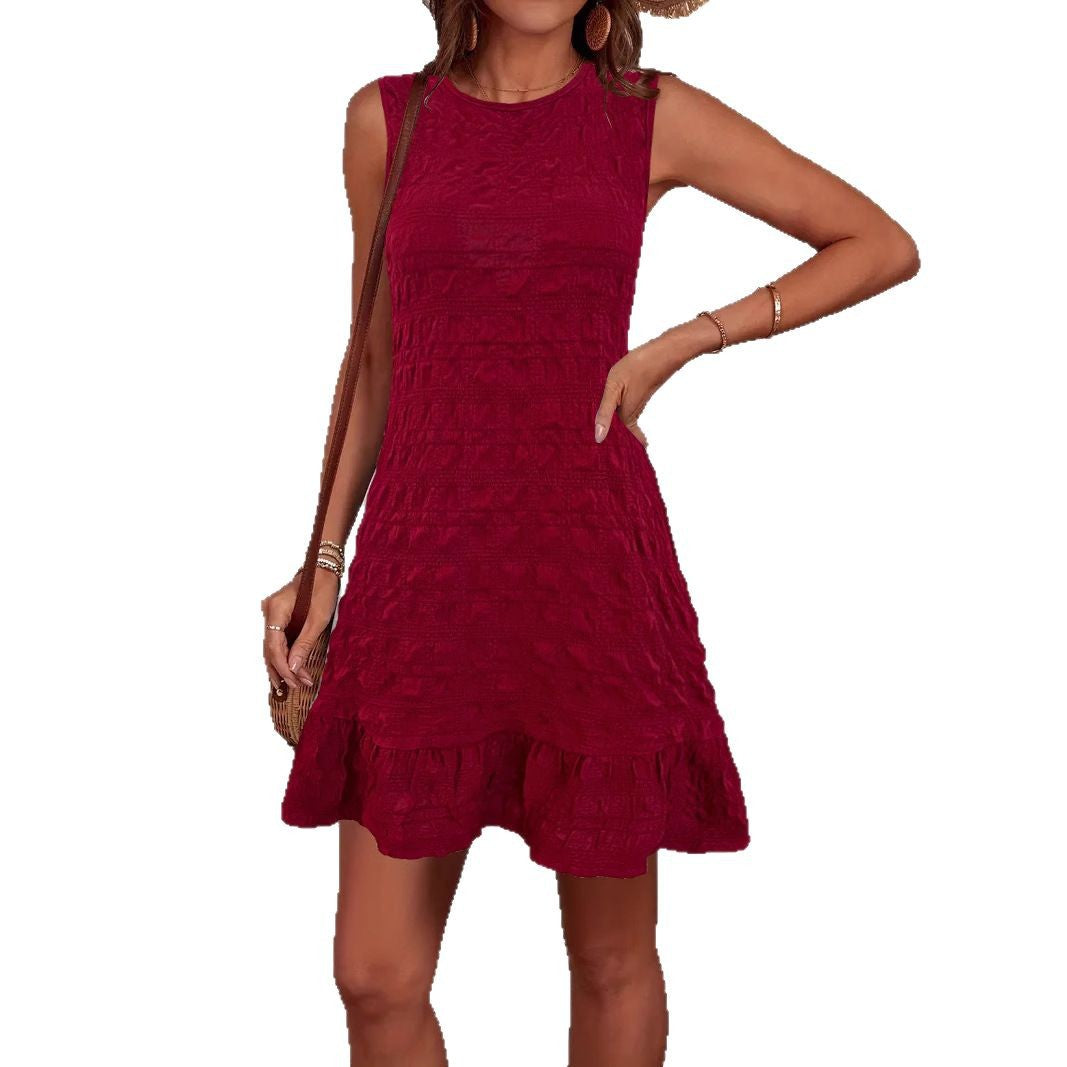Women's Sleeveless Summer Dress with Ruffle Details