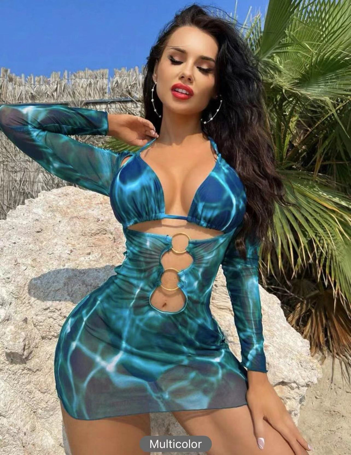 Women's Swim Dress with Refined Cut-Out Design