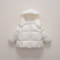 Women's Modern Down Jacket with Detachable Hood and Elastic Cuffs