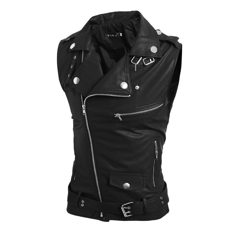 Women's Biker Vest with Asymmetric Zipper