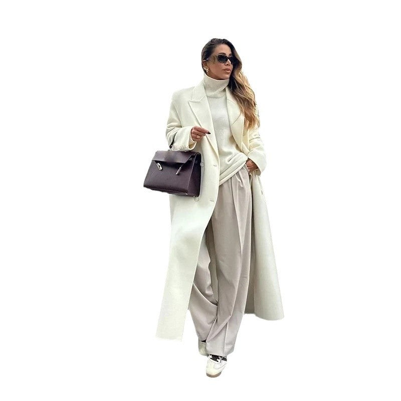 Women's Elegant Flowy Wide-Leg Pants and Blazer Set