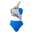 Women's Swimsuit Set with Asymmetric Design and Skirt