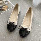 Women's Ballet Flats with Elegant Bow Accent and Non-Slip Sole
