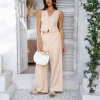 Women's Fashionable Two-Piece Set with Braided Fabric