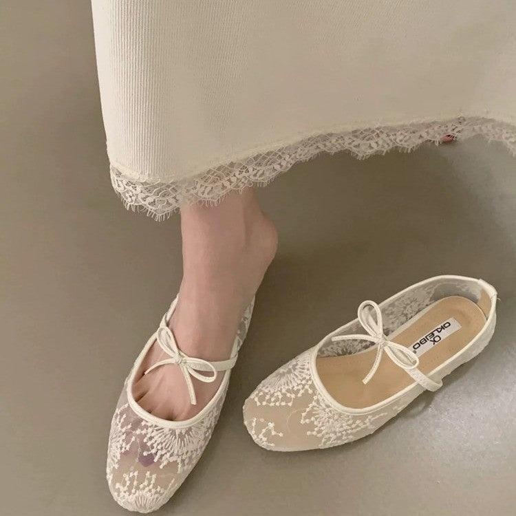 Women's Ballet Flats with Lace Pattern