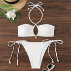 Women's Bandeau Bikini with Bows and Cut-Out