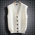 Sleeveless Knit Cardigan with Button Details