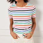 Women's Striped Short-Sleeve Casual Shirt