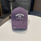 Men's Distressed Cotton Embroidered Baseball Cap
