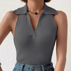 Women's Sleeveless Ribbed Knit Top