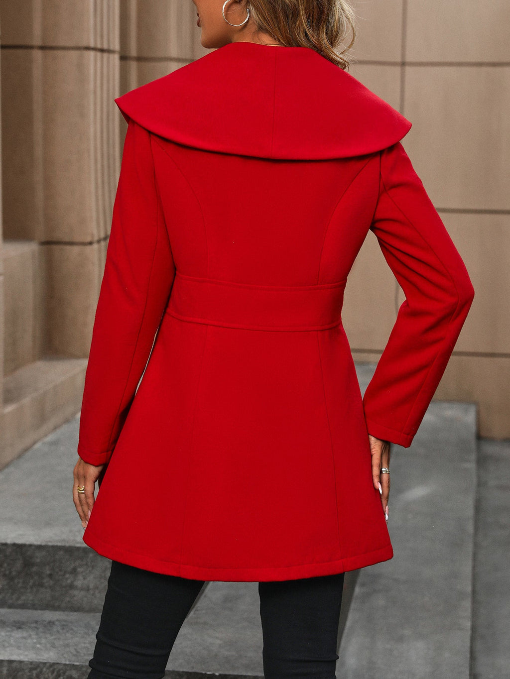 Women's Elegant Coat with Stand-Up Collar