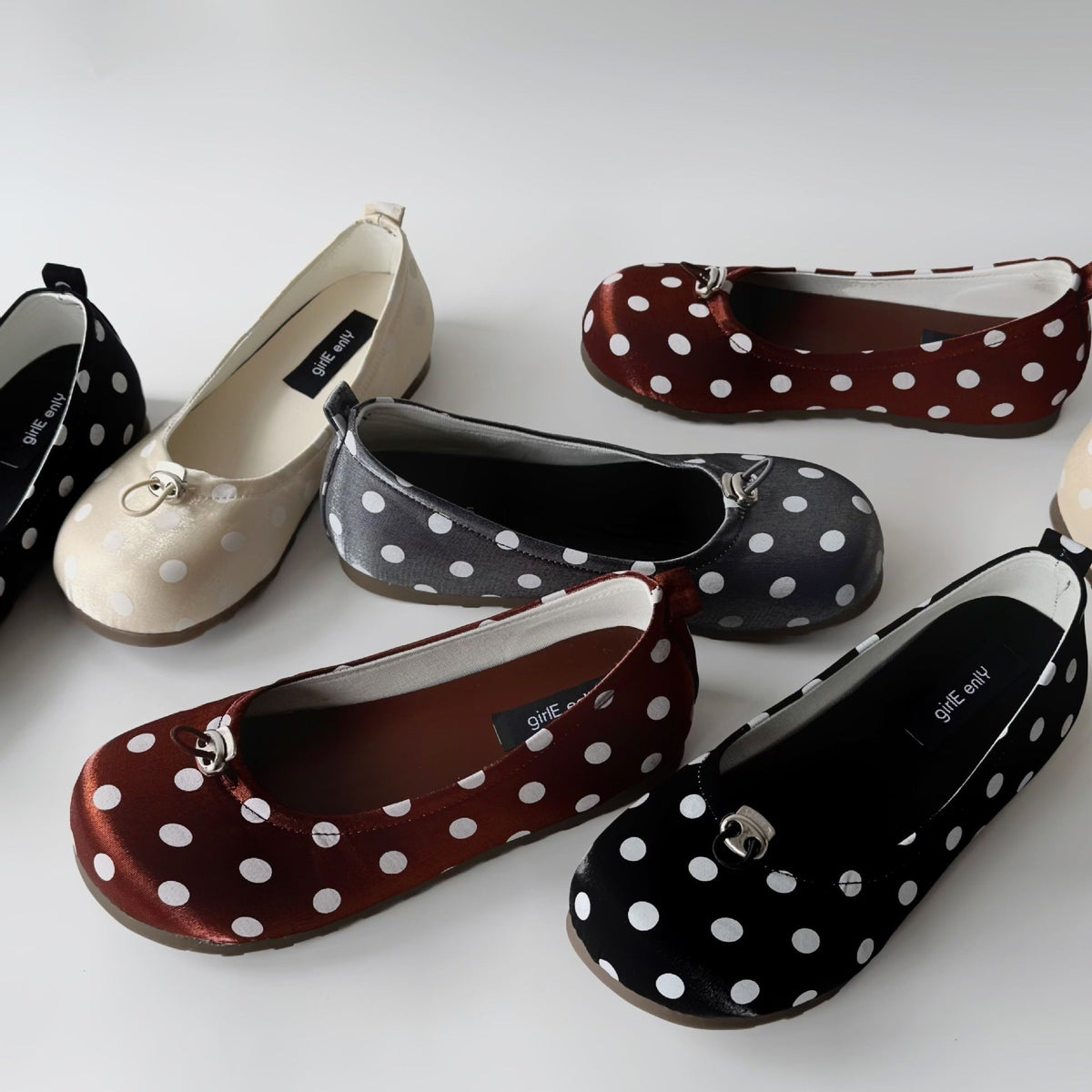 Women's Polka Dot Ballet Flats with Cushioned Footbed