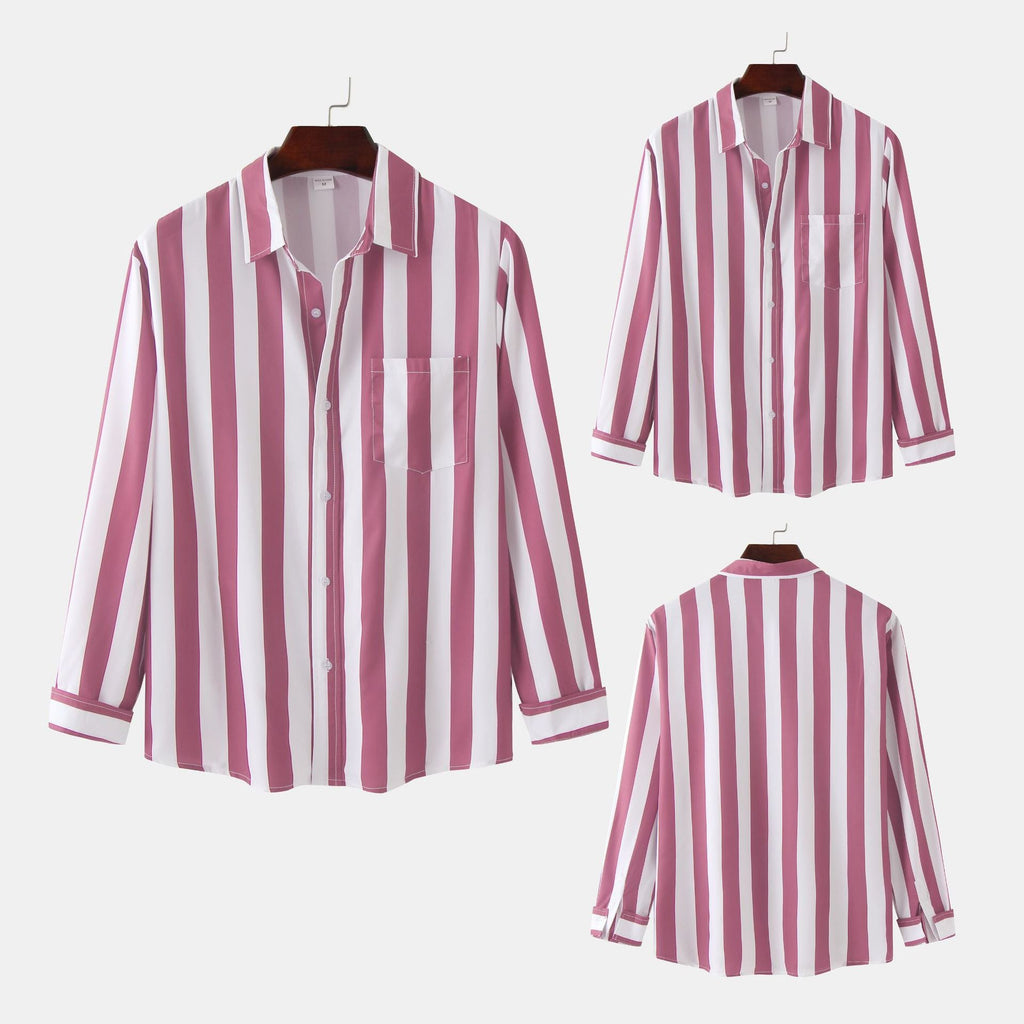 Women's Long-Sleeve Shirt with Classic Stripes and Comfortable Fit