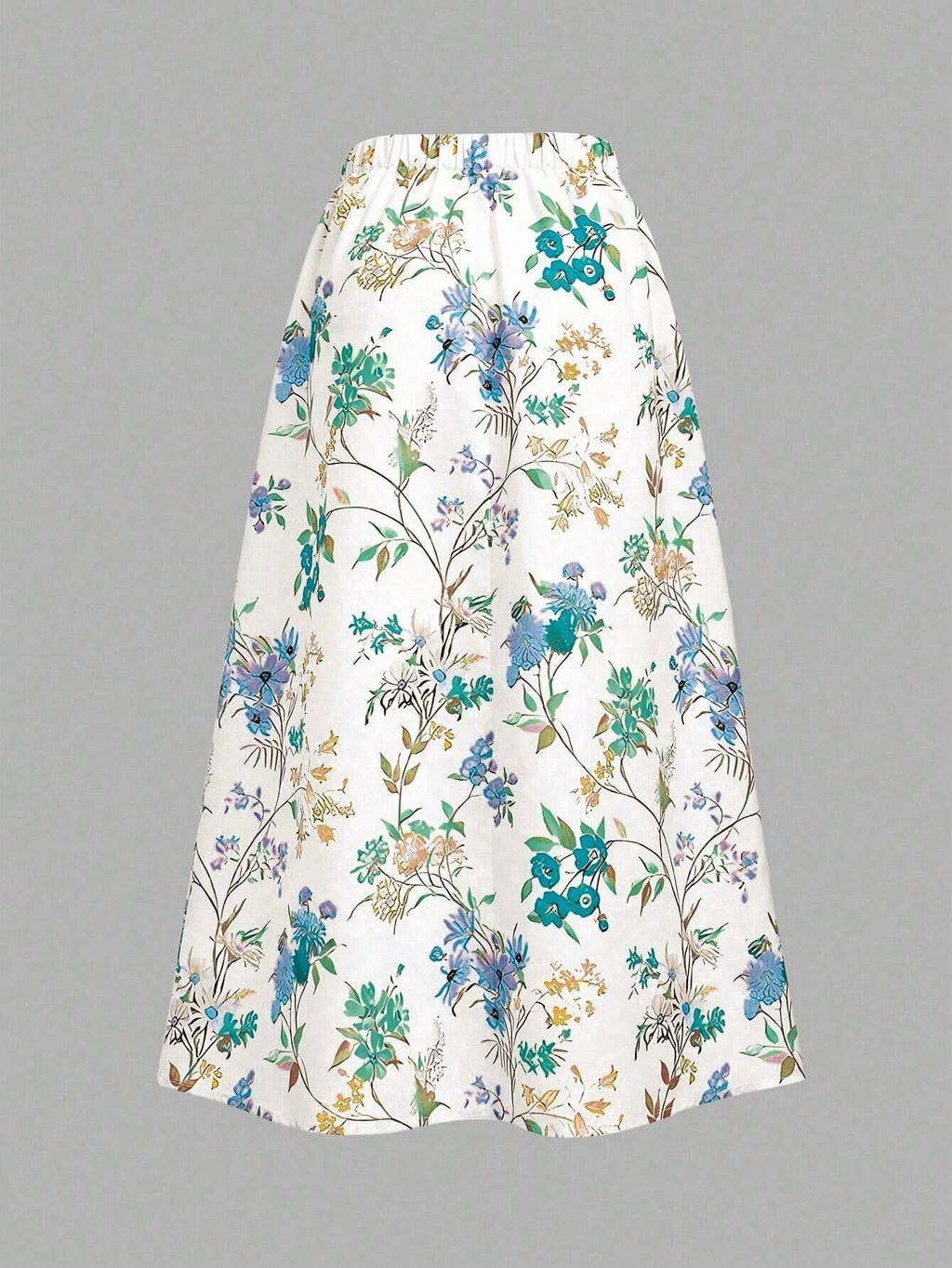 Women's Floral Print Maxi Skirt with Elastic Waistband