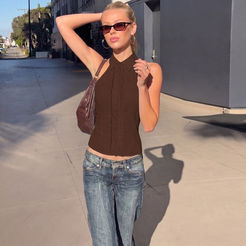 Women's Shirt with Ruffle Details