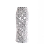 Women's Maxi Skirt with Unique Ruffle Design and Sheer Lace