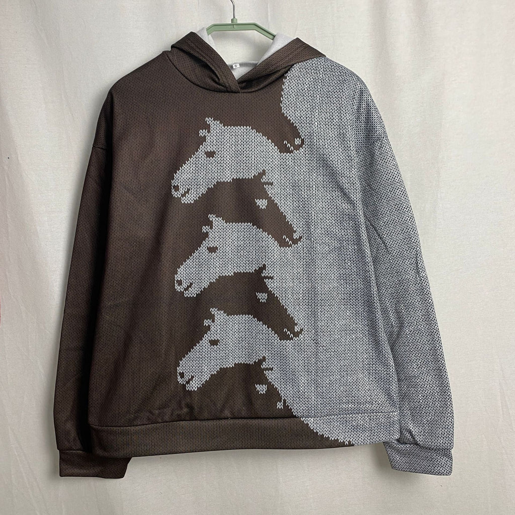 Women's Cozy Horse Print Hoodie