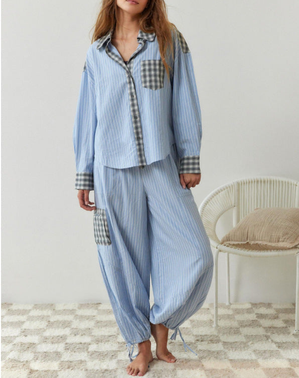 Women's Casual Plaid Set