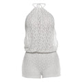Women's Casual Sheer Floral Romper